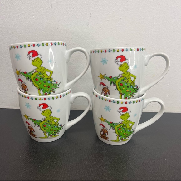 Dr. Seuss How The The Grinch Stole Christmas Mugs Set of 4 - Picture 2 of 8